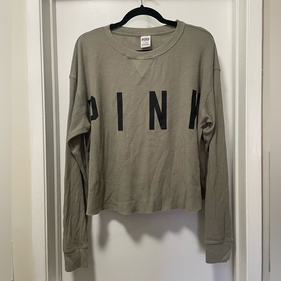 PINK Victoria's Secret Tops - VS PINK Oversized Thermal Long Sleeved Top